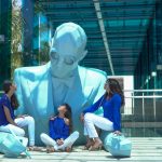 all blue family infant of sculpture in miami
